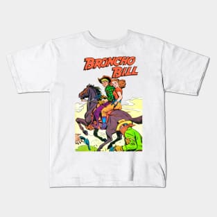 Western  Horse Cowboy Retro Broncho Bill Comic Kids T-Shirt